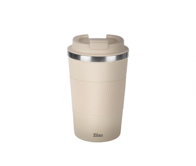 Cana de cafea zilan zln9921 termos, capacitate 510ml, interior din inox, pereti dublii, crem