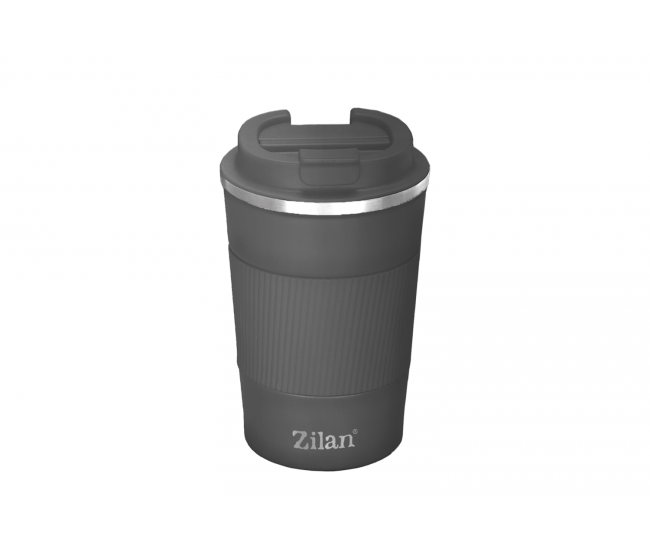 Cana de cafea zilan zln9923 termos, capacitate 510ml, interior din inox, pereti dublii, gri