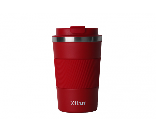 Cana de cafea zilan zln9924 termos, capacitate 510ml, interior din inox, pereti dublii, rosu