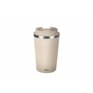 Cana de cafea zilan zln9877 termos, capacitate 380ml, interior din inox, pereti dublii, crem