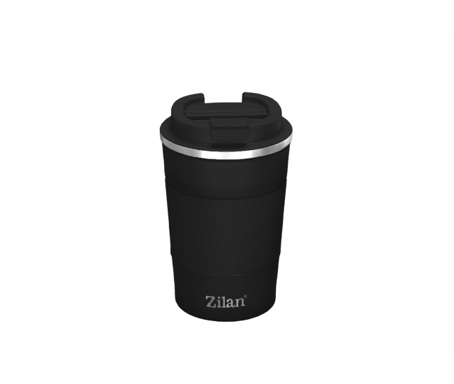 Cana de cafea zilan zln9878 termos, capacitate 380ml, interior din inox, pereti dublii, negru