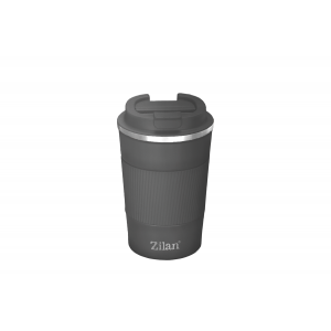 Cana de cafea zilan zln9879 termos, capacitate 380ml, interior din inox, pereti dublii, gri