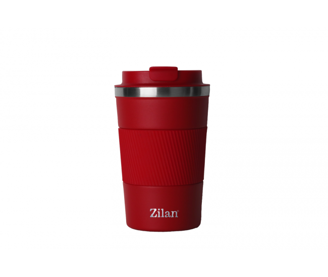 Cana de cafea zilan zln9880 termos, capacitate 380ml, interior din inox, pereti dublii, rosu