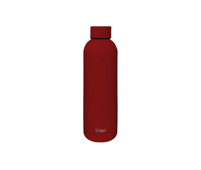 Termos zilan zln9842 tip sticla sport, capacitate 500ml, interior din inox, pereti dublii, rosu