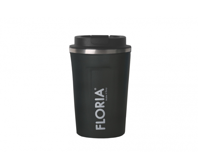 Cana de cafea floria zln9970 tip termos, capacitate 380ml, interior din inox, pereti dublii, gri