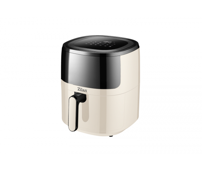 Friteuza air fryer zilan zln9984, 1500w, 5l, display led touch, 12 programe, fereastra vizualizare, crem