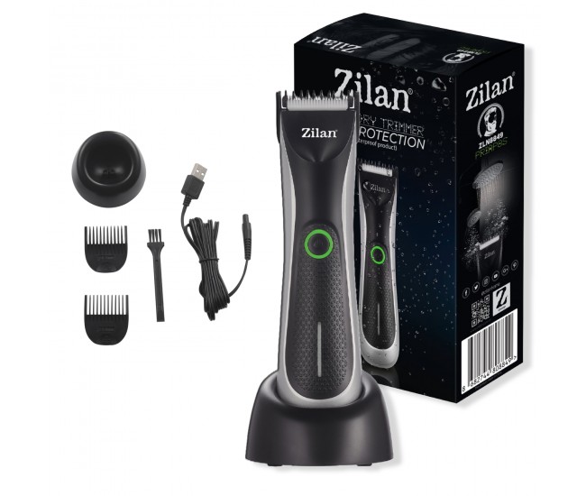 Aparat de tuns profesional zilan zln8849 - trimmer universal corp/ barba/ cap, rezistent la apa ipx5, baterie li-ion 60min