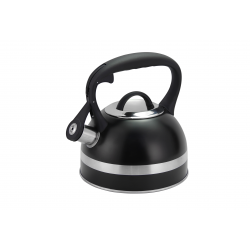 Ceainic din inox cu fluier zilan zln1283, culoare negru, compatibil gaz, electric  inductie, capacitate 3l