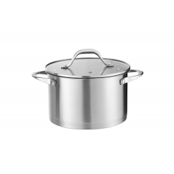 Oala din inox zilan zln1351, 3l diametru 20 cm, manere nituite, compatibil gaz, inductie  electric, compatibil masina de spalat vase