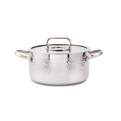 Cratita din inox zilan zln1320, 4.5l, diametru 24 cm, manere nituite, compatibil gaz, inductie  electric, compatibil masina de spalat vase