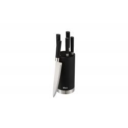Set cutite profesionale 6 piese retro zilan zln1609, cu suport - otel inoxidabil 3cr13, compatibil masina spalat vase