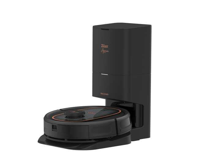 Aspirator robot zilan zln5500 aurum cu statie de colectare praf, putere 600w, 3 trepte putere, baterie 3200mah, control vocal, wifi