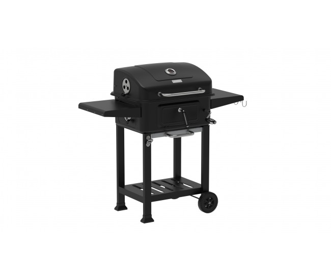 Gratar pentru exterior zilan zln3574, fabricat din materiale durabile, grila de gatit 54x42.5 cm din otel cromat, termometru incorporat, mobilitate pe roti