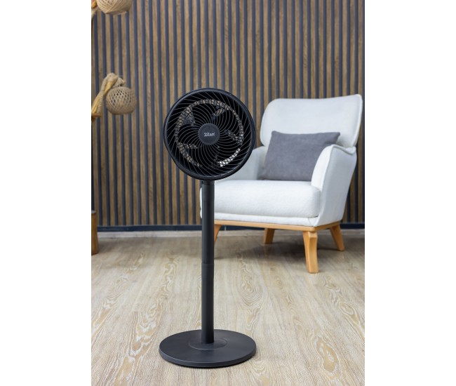 Circulator aer cu picior zilan zln2556, putere 65w, 3 trepte de viteza, diametru grilaj 27 cm, inaltime reglabila