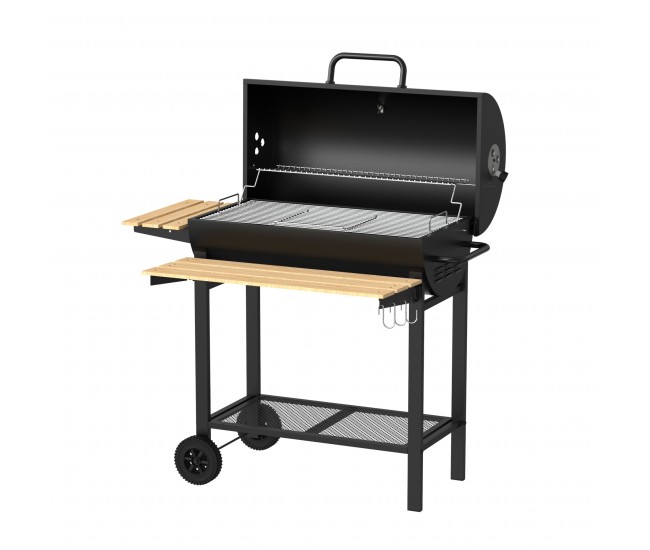 Grătar exterior cu cărbune tip butoi zilan zln3594 - design premium pentru grădină