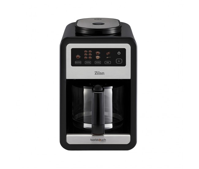 Cafetiera cu rasnita integrata zilan zln9001, ecran tactil, capacitate 850 ml   pana la 6 cesti  , putere 640w