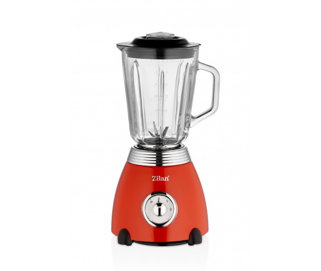 Blender retro zilan zln7057 rosu - 1.5l, 500w, lame otel, design vintage