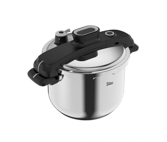 Oala sub presiune zilan zln5298 safeplus 6l – inox, sistem de siguranta avansat si gatire rapida, compatibil inductie