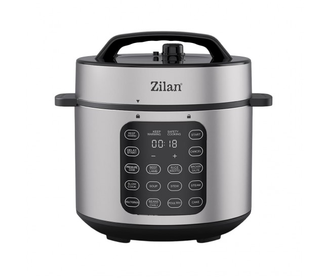 Multicooker digital multifunctional cu presiune zilan zln9580, 6l, 1000w, 12 moduri de gatire