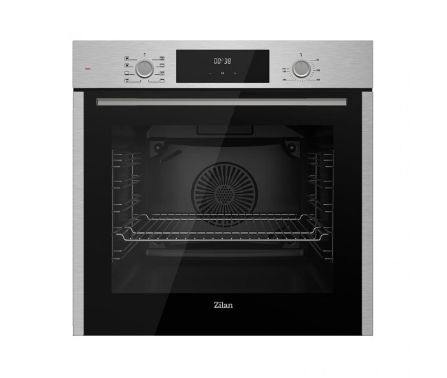 Cuptor incorporabil digital zilan zln6421, 73 l, 8 functii, ventilare turbo, grill, gri si negru