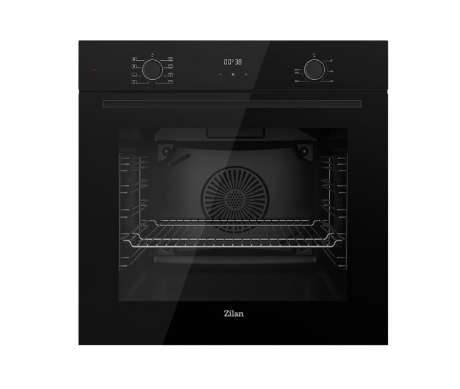 Cuptor electric incorporabil zilan zln6422, 73 l, 8 functii, ventilare turbo, grill, afisaj led, negru