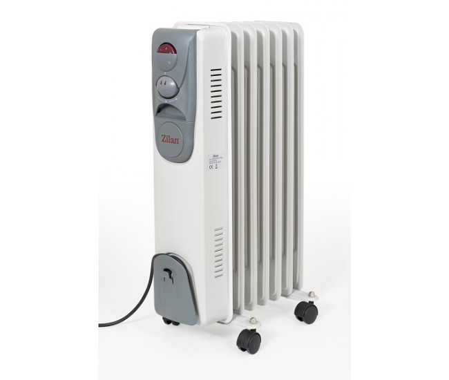 Calorifer electric cu ulei zilan zln-2104 - 1500w, 7 elemente, 3 trepte putere, termostat reglabil