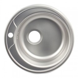 Chiuveta bucatarie rotunda, diametru 48 cm, inox, finisaj anticalcar, pentru blat, zln-6300