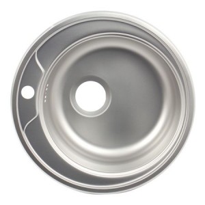 Chiuveta bucatarie inox rotunda 48cm - finisaj anticalcar, pentru blat zln-6300