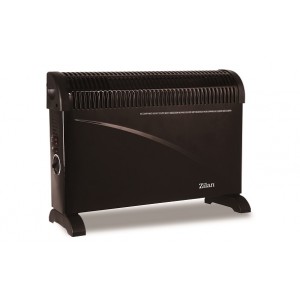 Convector electric de podea floria zln-6843,negru 2000w, 3 trepte de putere, termostat reglabil,