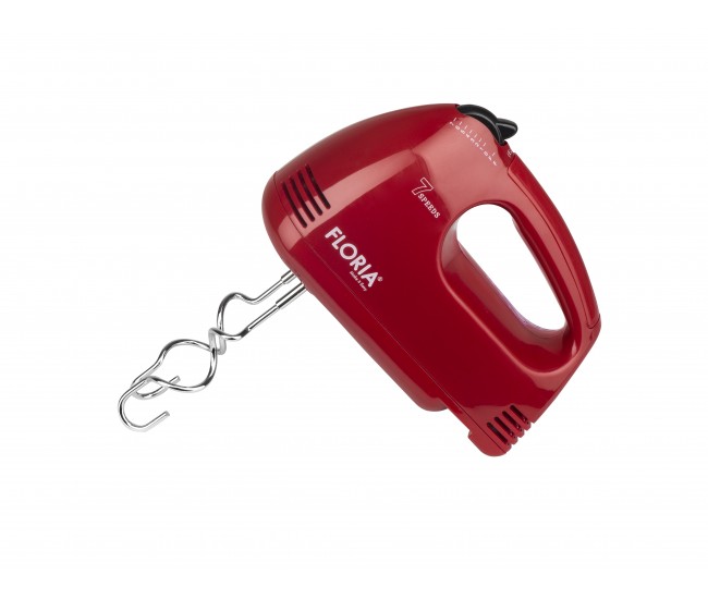 Mixer de mana floria zln-7568, rosu putere 100 w, 7 viteze, buton eliberare accesorii,