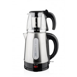 Set fierbator electric+ceainic floria zln-3581,inox/negru putere 2200w,