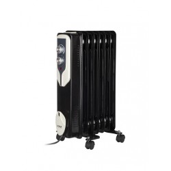Calorifer electric floria zln-3642,negru 1500 w, 7 elementi, 3 trepte de putere, termostat reglabil, protectie supra-incalzire, indicator luminos, 