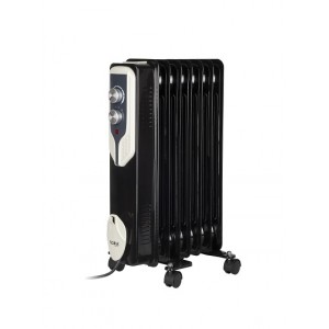 Calorifer electric floria zln-3642, negru 1500w - 7 elementi, 3 trepte putere, termostat reglabil