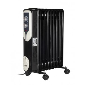 Calorifer electric floria zln-3659 - 2000w, 9 elemente, termostat reglabil, negru
