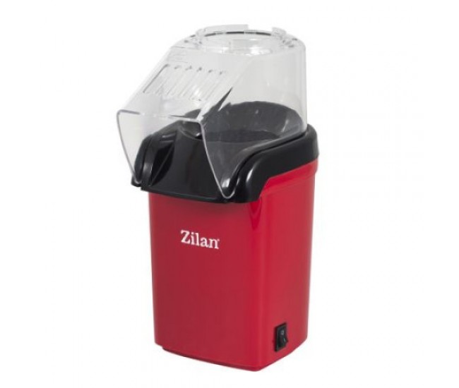 Aparat pentru popcorn zilan zln8046, rosu putere 1200w, sistem cu jet de aer cald