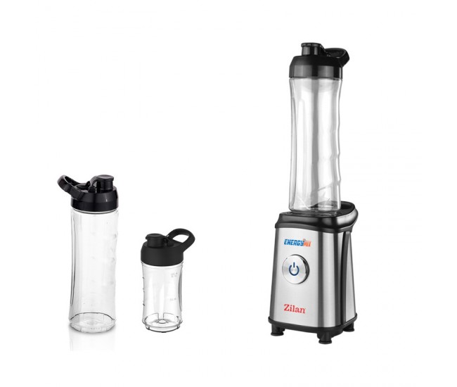 Blender inox pentru smoothies zilan zln-0504, 350 w, 3 recipiente 600ml/600ml/300ml