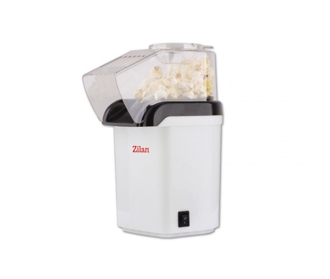 Aparat pentru popcorn zilan zln-8044,alb putere 1200w, sistem cu jet de aer cald,