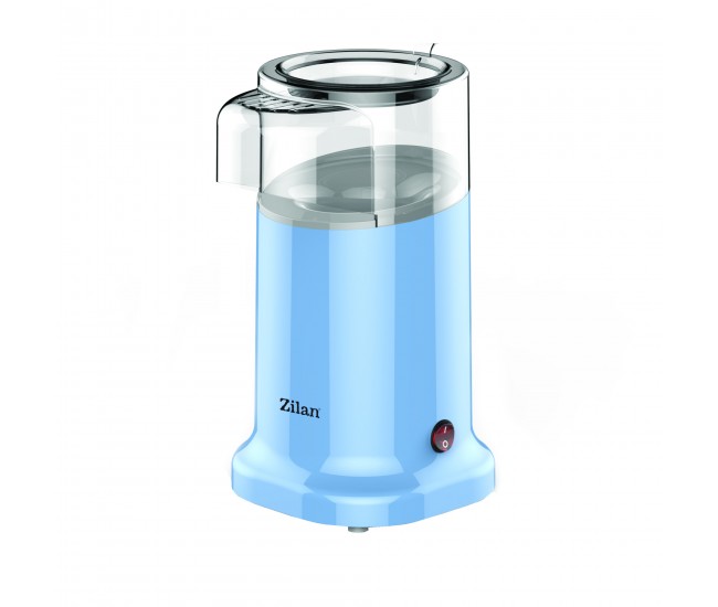 Aparat pentru popcorn zilan zln-3147, putere 1200w, sistem cu jet de aer cald, bleu