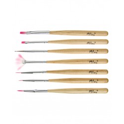 Pensule pentru unghii set 7 Miley cu maner din lemn