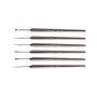 Pensule pentru unghii set 6 JS pictura (maner maro)